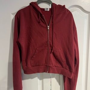 Girls cropped zip up hoodie